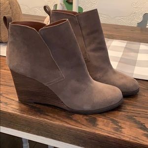 Lucky Brand Suede Wedge Booties